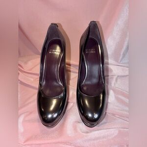 Stuart Weitzman Platswoon Platform Pumps – Gunmetal Patent Leather – Size 7M